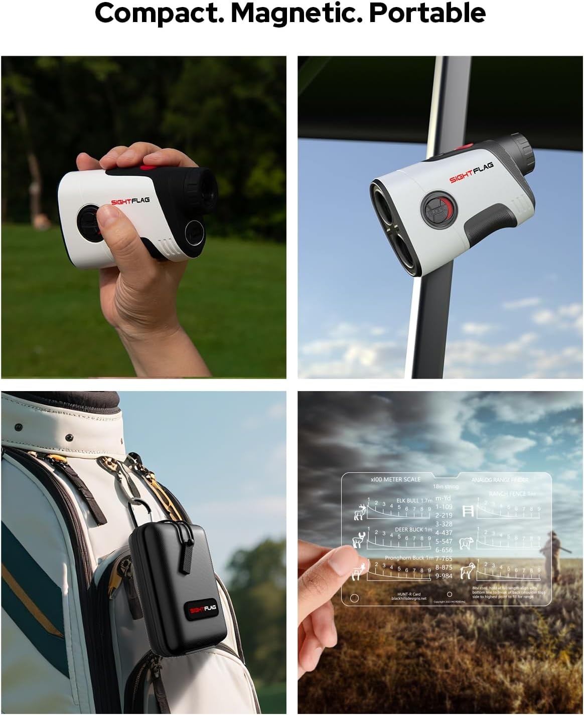 Golf Rangefinder 1300Y Slope 7.5X Rechargeable Flag Lock Vibration