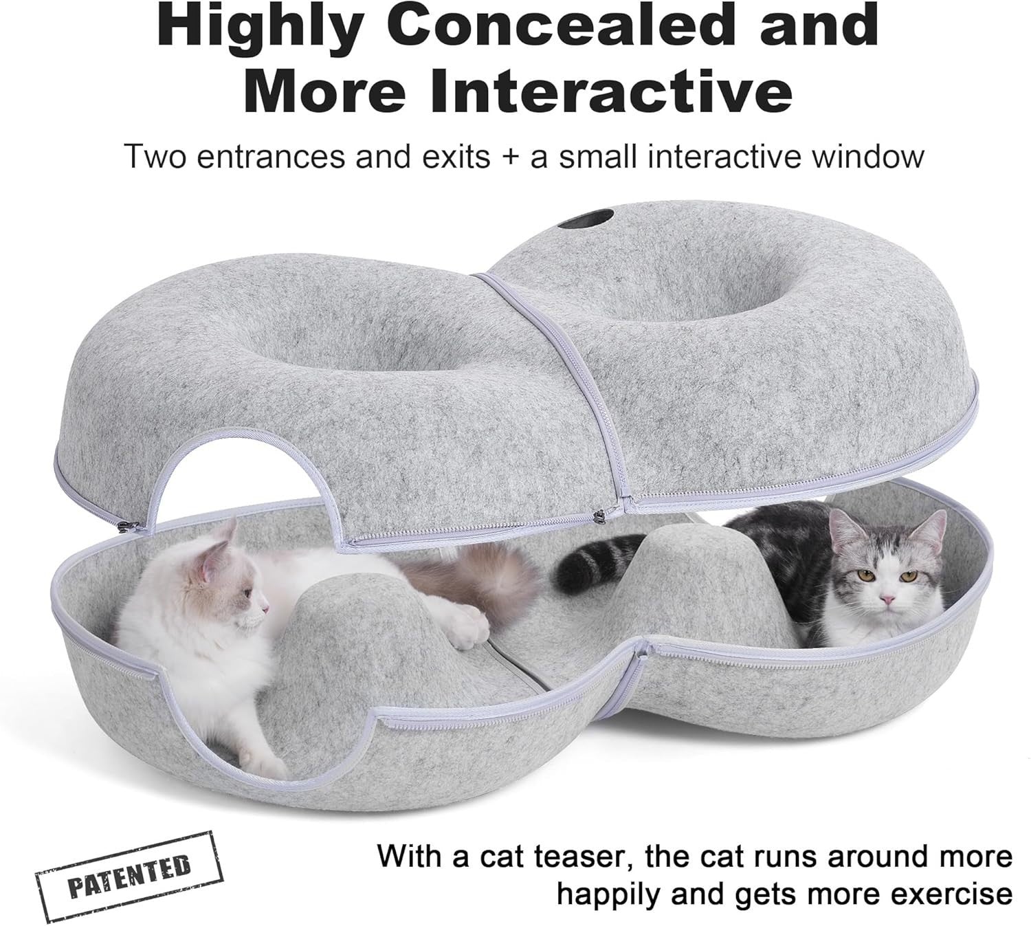 8 Shape Cat Tunnel Bed Large Peekaboo Donut Cave w 12 Toy Balls