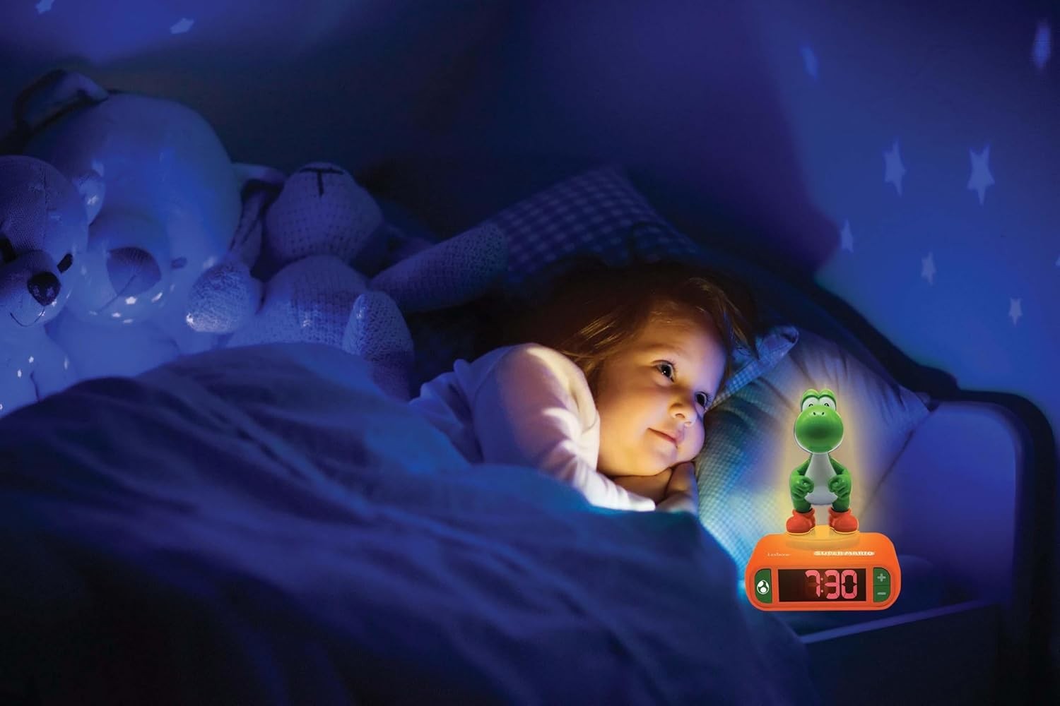 Kids Green Orange Dinosaur Alarm Clock Night Light LCD Snooze Sound