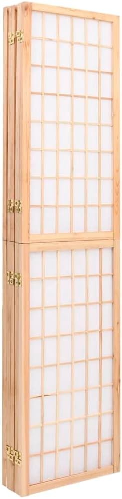5 Panel Natural Wood Shoji Room Divider 200x170 cm Folding Privacy Screen