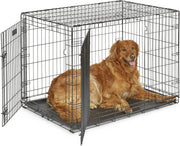 Double Door Large Metal Dog Crate with Leak-Proof Pan & Divider Panel