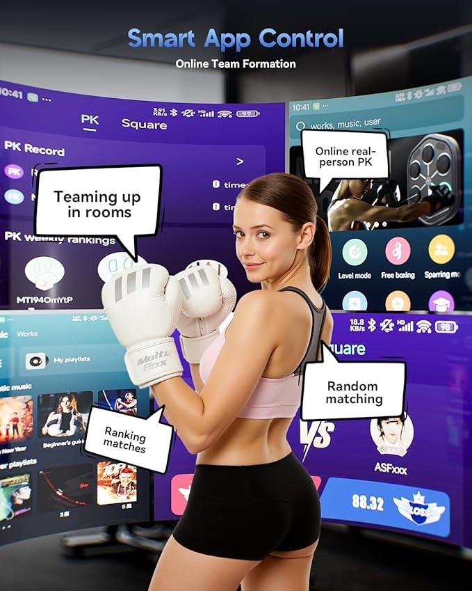 Smart Music Boxing Machine Wall Target with Gloves LED Reaction Home Gym