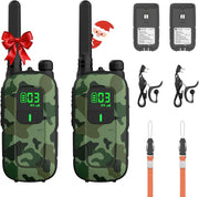 Rechargeable Walkie Talkies PMR 16 Channel VOX Flashlight Earpiece
