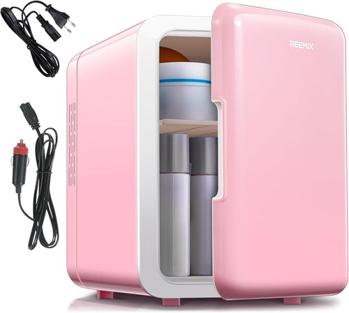 6L Mini Fridge Portable AC/DC Cooler Warmer Bedroom Car Pink