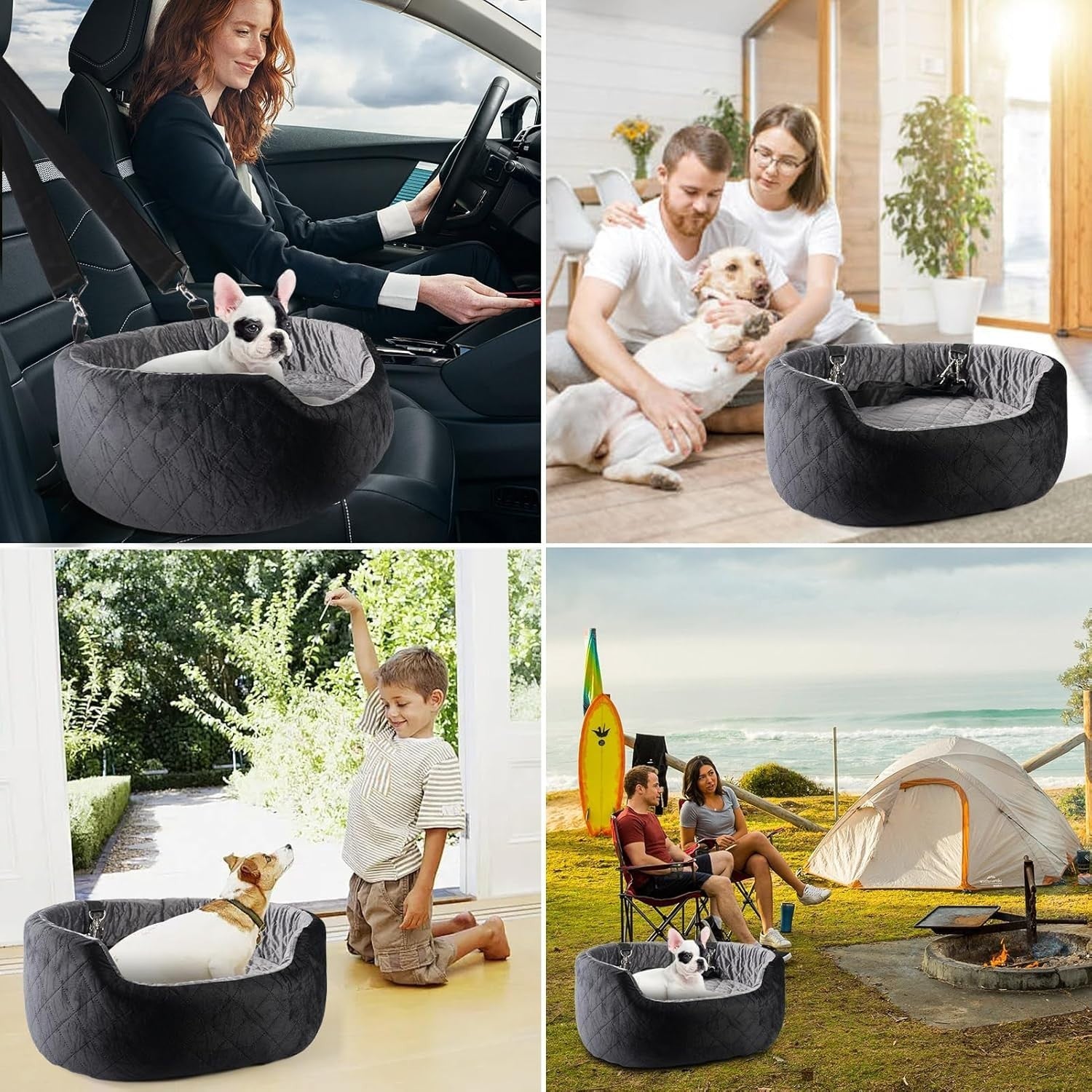Elevated Dog Car Bed Seat Washable Pet Travel Booster Up To 35lbs