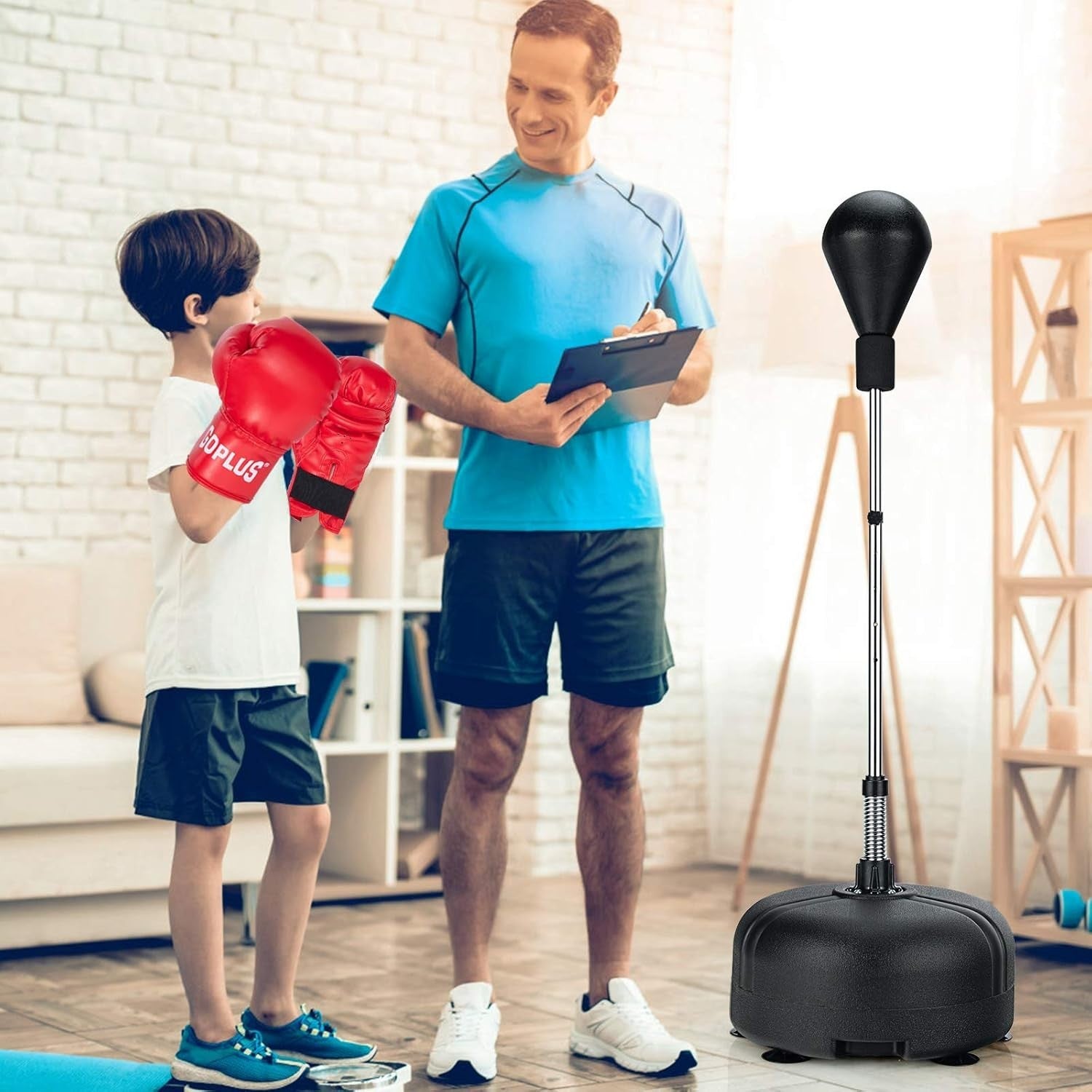 Adjustable Reflex Boxing Ball Stand Freestanding Gloves Suction Base