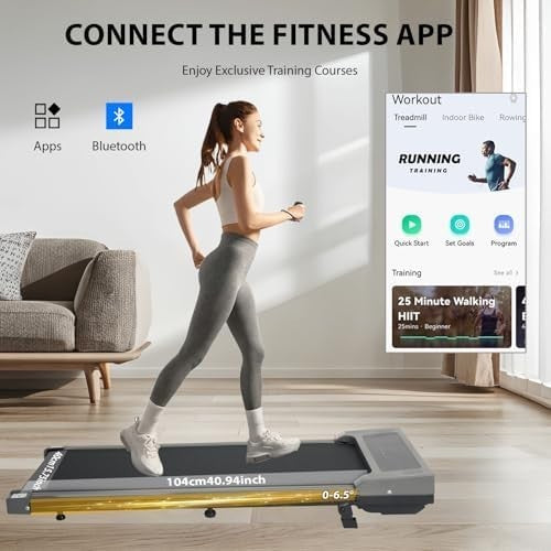 Under Desk Treadmill 12km/h 0–4% Incline Bluetooth Speaker Remote Compact Pad
