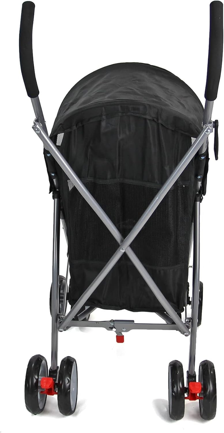 Pet Travel Stroller Dog Cat Pushchair Waterproof Foldable 4 Wheel Black