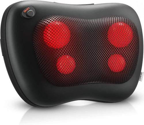 Shiatsu Back Massager Pillow with Heat Deep Kneading Neck Relief