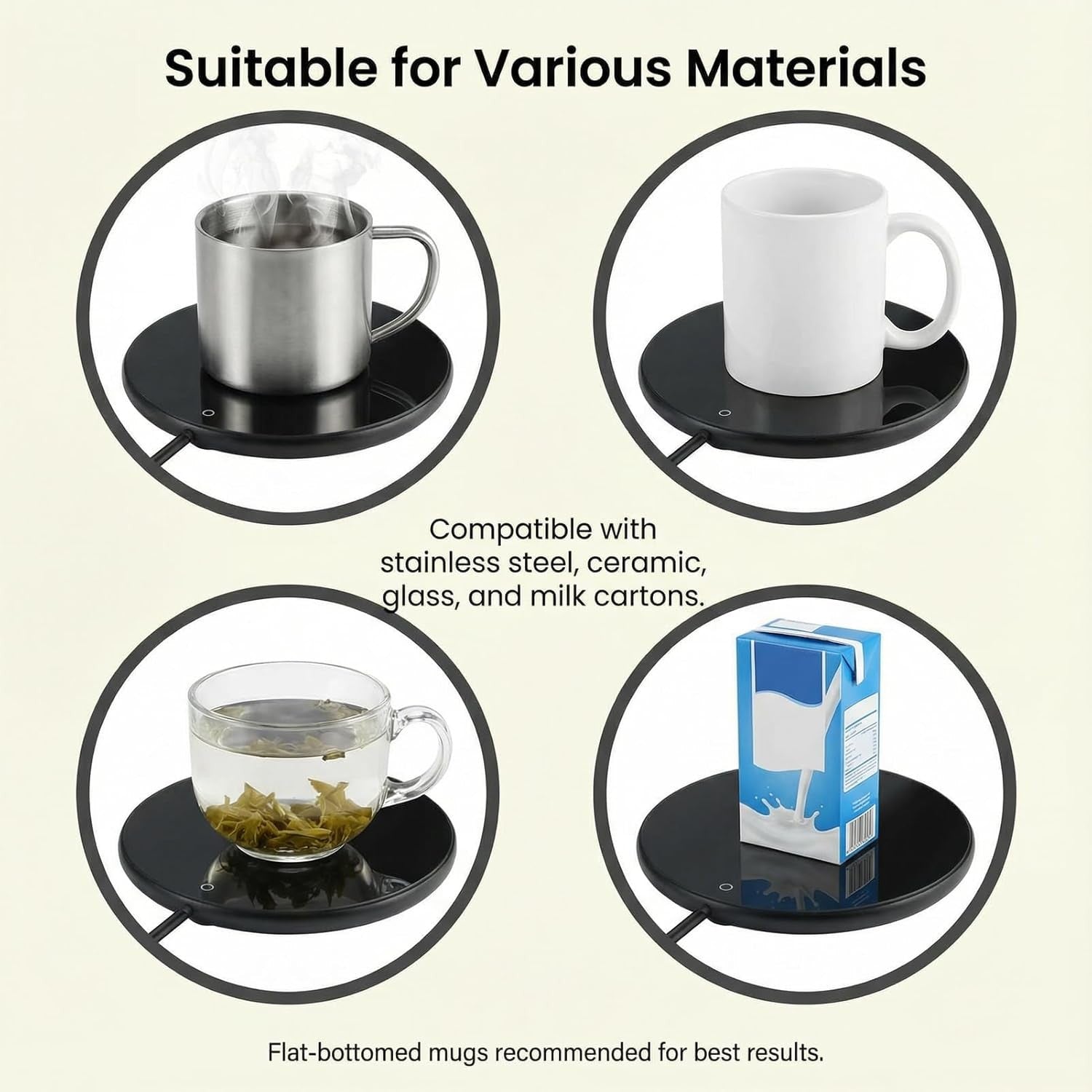 USB Coffee Mug Warmer 55°C Auto Shut Off Desk Heater