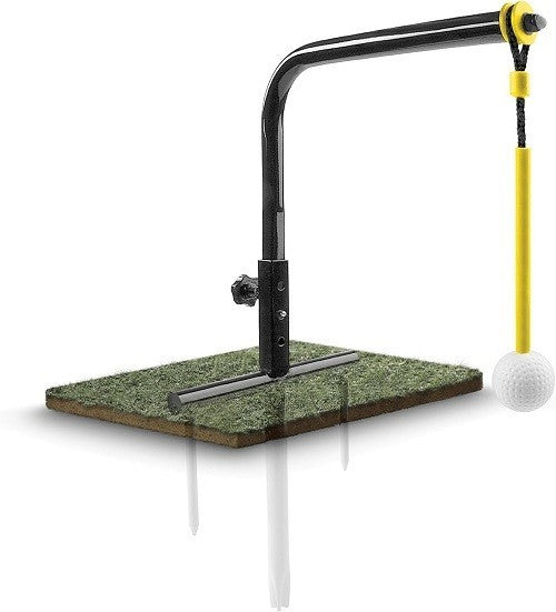 Golf Swing Trainer Practice Aid w/ Adjustable Ball Height Feedback