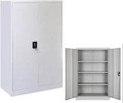 Lockable Metal File Cabinet 4 Tier Storage Cupboard with Shelves Office