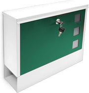 Lockable Wall Mounted Mailbox with Keys Metal Letterbox A4 Slot Weatherproof