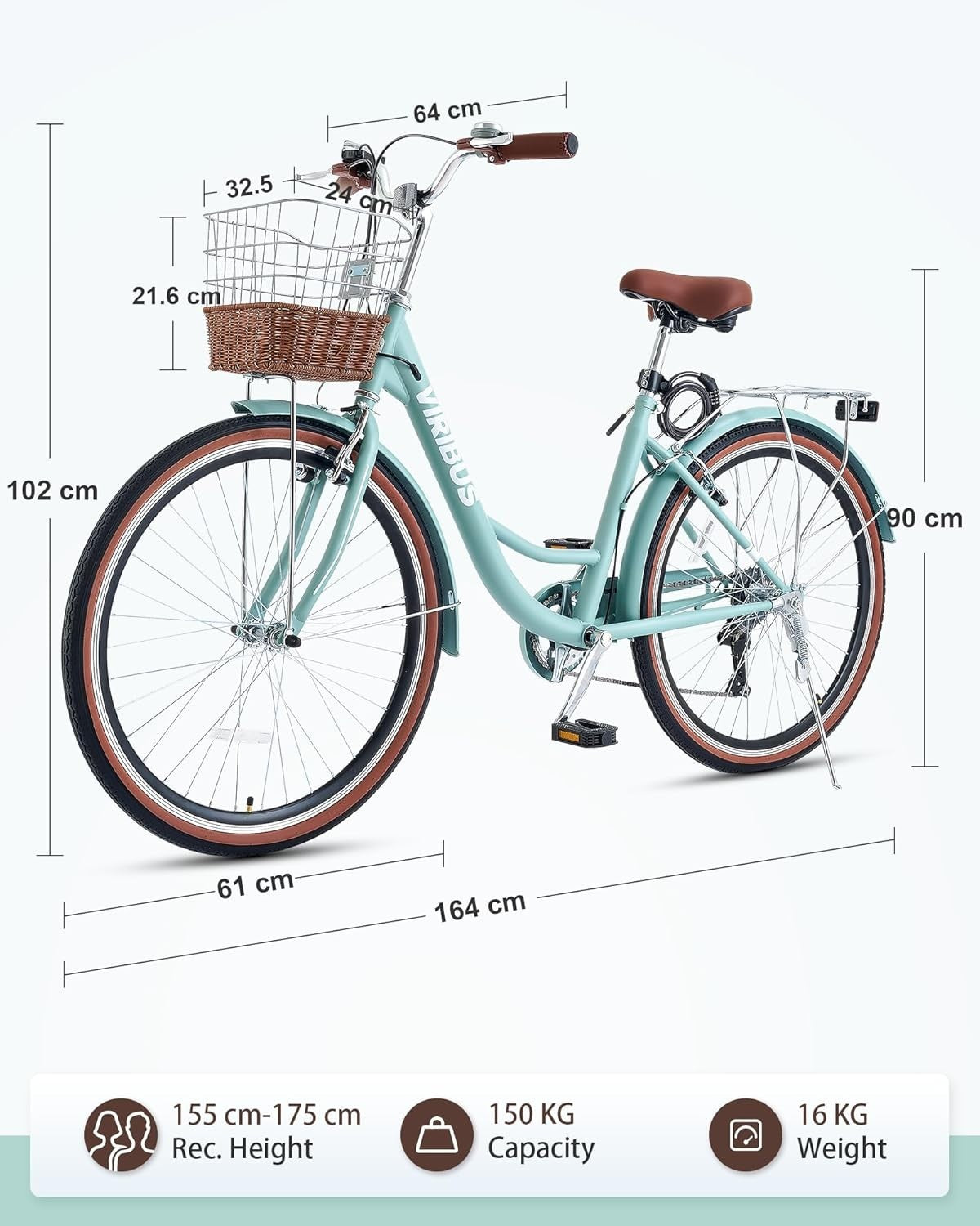 Women’s 24" Cruiser Bike 7-Speed Comfort Ride Step-Through Frame Basket