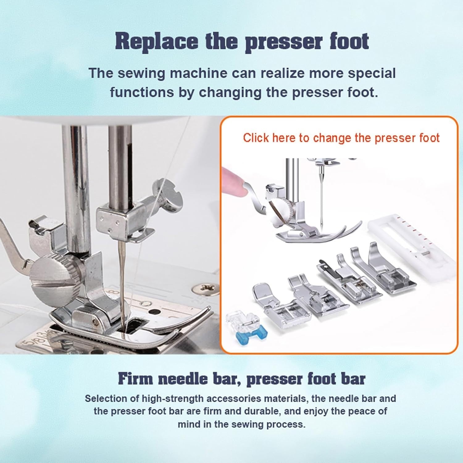 12 Stitch Portable Sewing Machine Dual Thread LED Foot Pedal Compact