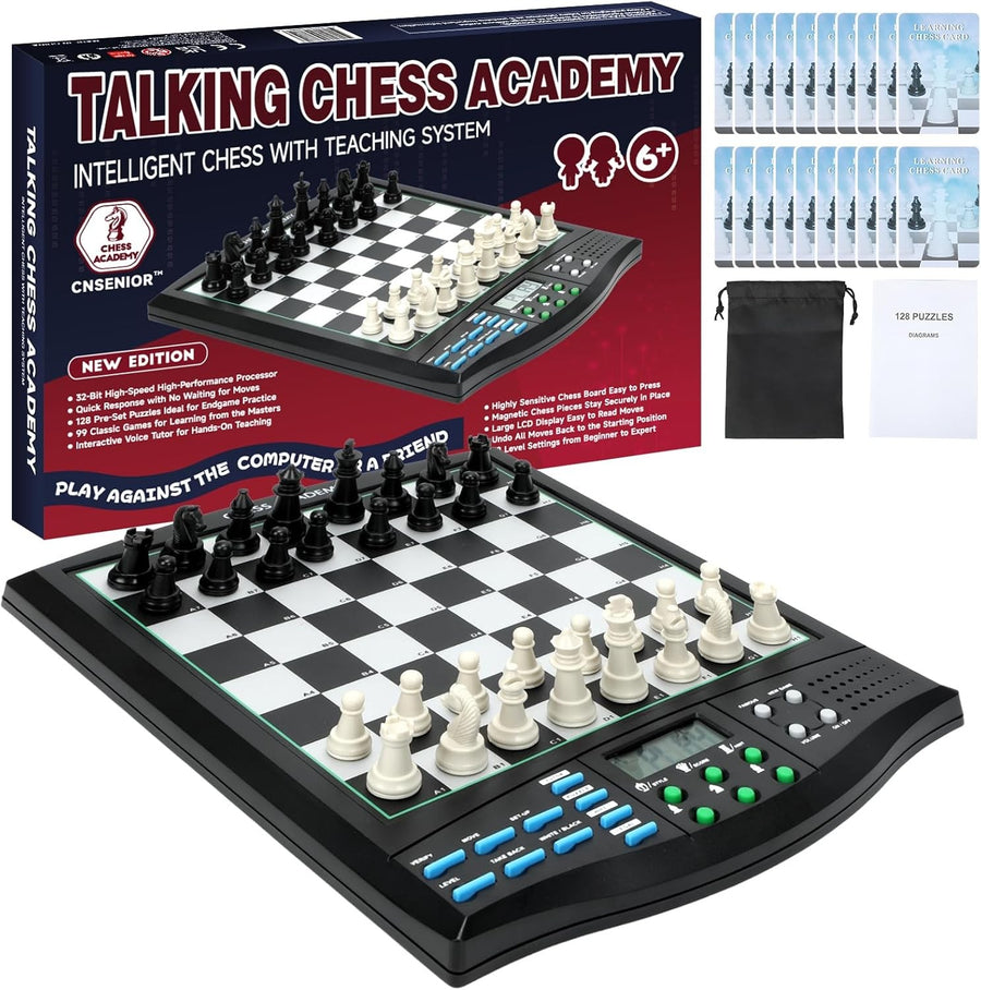 2000 ELO Electronic Chess Computer | LCD Display & Voice Tutor | Magnetic Board