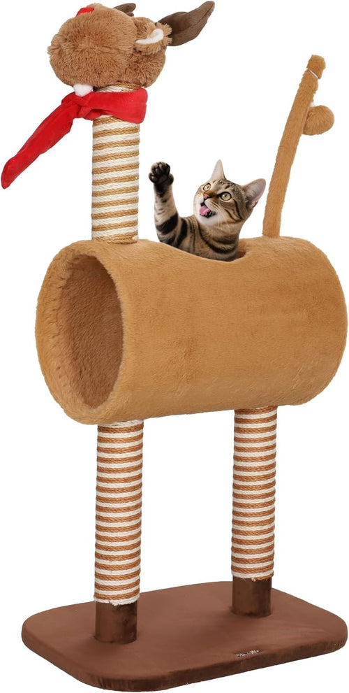 Cat Tree 98cm Indoor Tower with Tunnel Scratching Posts Toy Ball for Cats
