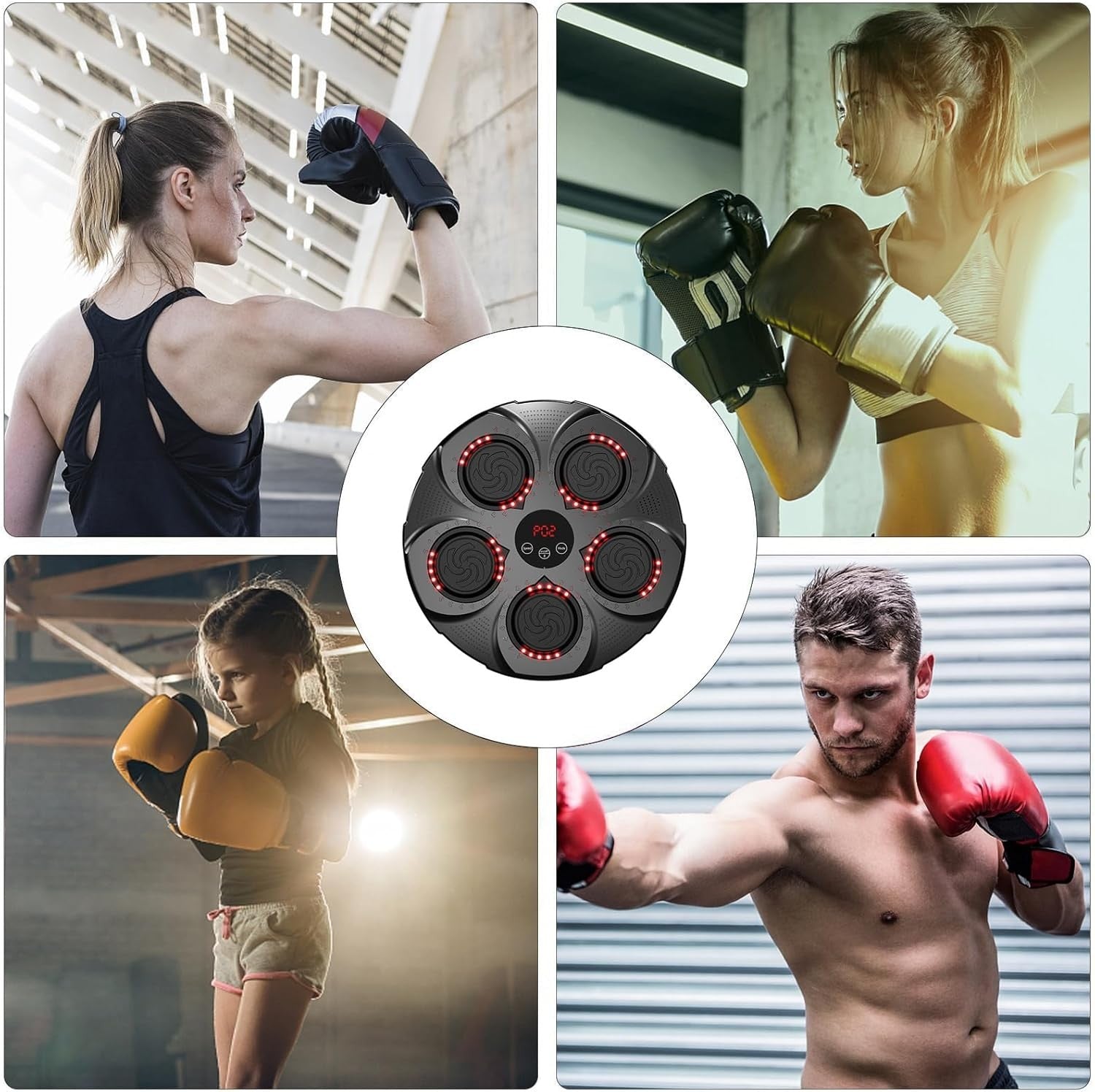 Music Boxing Machine Bluetooth LED Punch Pad Wall Mounted Home Gym Trainer
