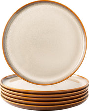 Dinner Plates Set of 6 27cm Ceramic Stoneware Scratch Resistant Cappuccino