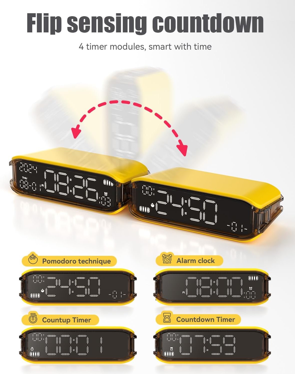 Digital Alarm Clock Loud Heavy Sleepers Adjustable Brightness Small Bedside