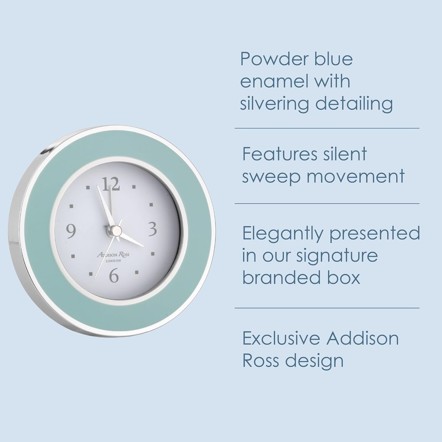 Silent Sweep Battery Alarm Clock Compact Bedside Home Decor