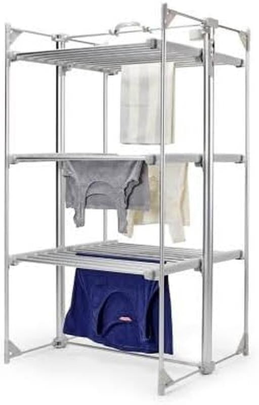 3-Tier Heated Clothes Airer – Foldable Electric Dryer