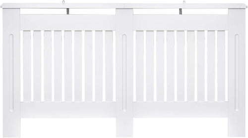 Large White Radiator Cover MDF Slatted Modern Painted Cabinet Heat Efficient