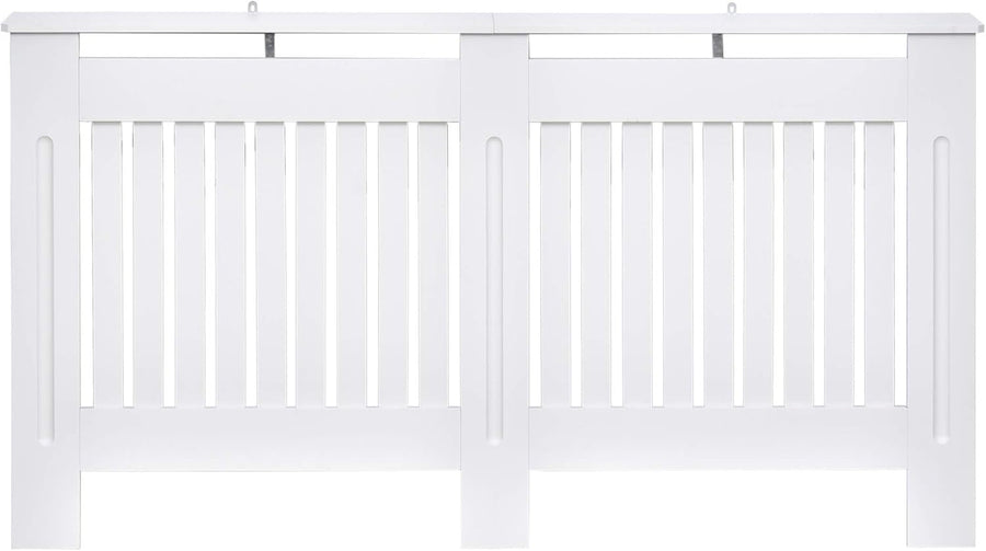 Large White Radiator Cover MDF Slatted Modern Painted Cabinet Heat Efficient