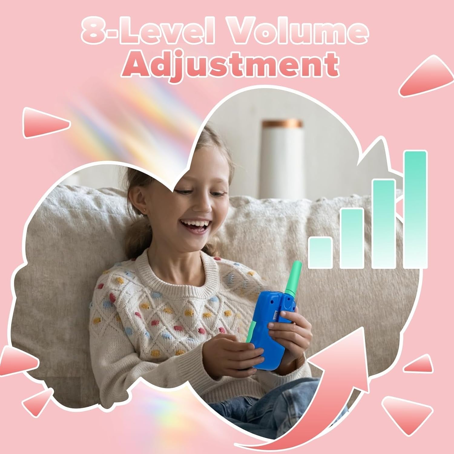 Kids Walkie Talkie VOX Flashlight Clear Sound Outdoor Toy Gift Blue