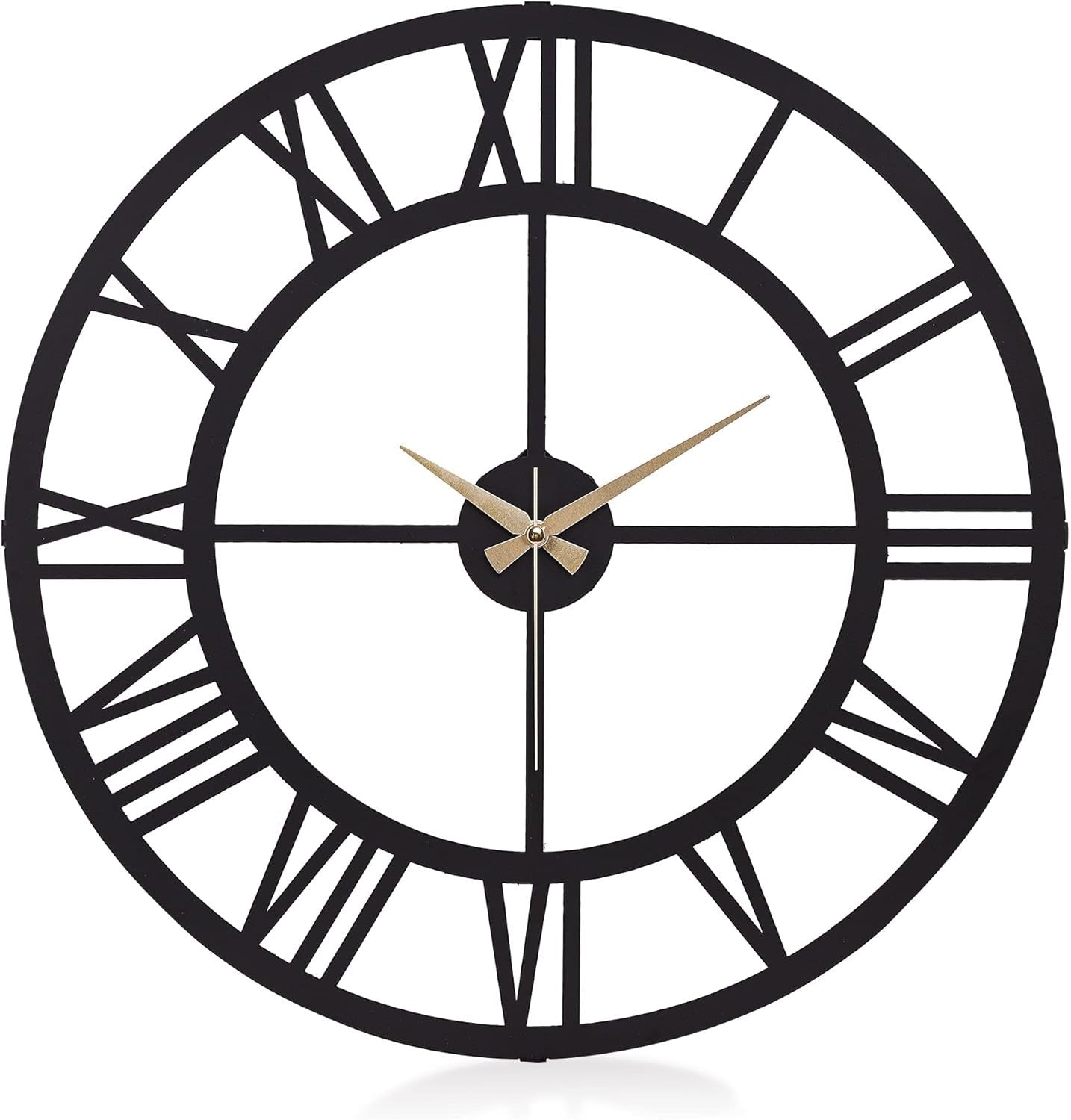 50cm Large Metal Wall Clock Roman Numerals Silent Quartz Modern Home Decor