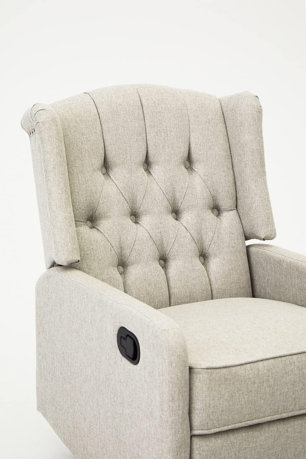 Grey Swivel Recliner Armchair Fabric Wing Back Chair Lounge Relax Seat