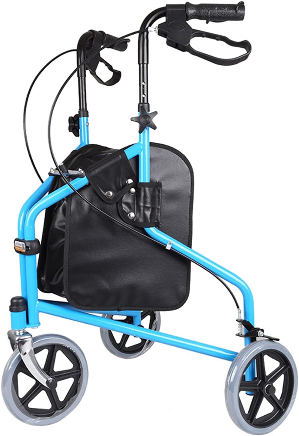 3 Wheel Rollator Walker Folding Lightweight Mobility Seat Bag Brakes