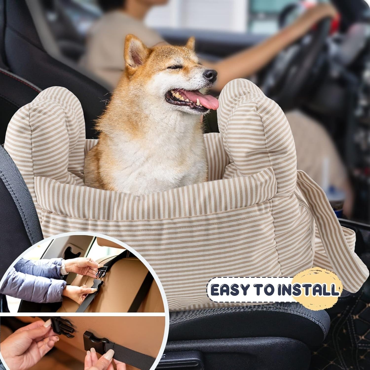 Dog Car Seat Booster Carrier Travel Bed Safety Leash Small Dogs 20lb