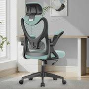 Ergonomic Mesh Office Chair Lumbar Support High Back Flip Armrests Mint Green
