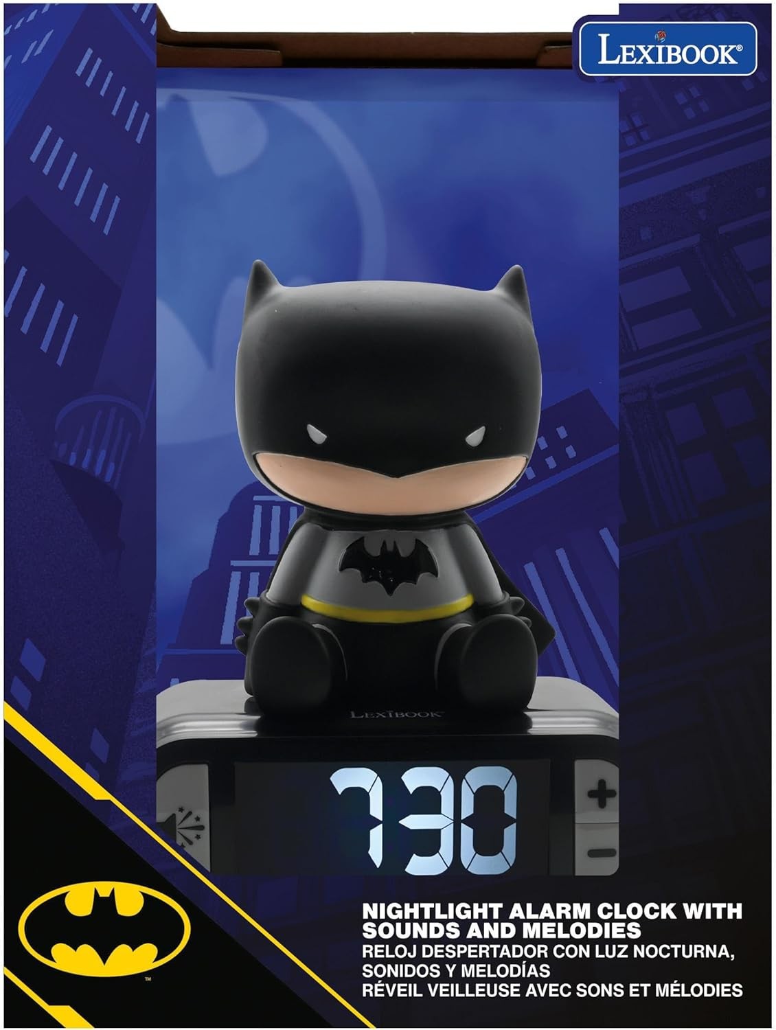 Kids Superhero Alarm Night Light LED Display Snooze Sounds Bedroom