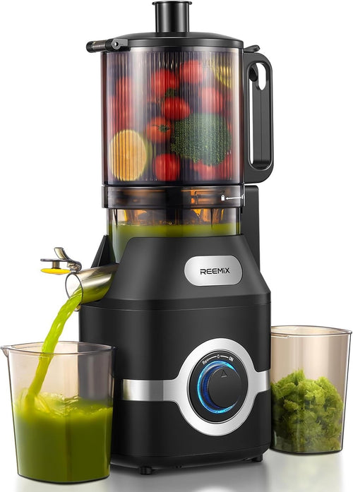 Cold Press Juicer 140mm Feed Chute Whole Fruit Slow Juicer 300W High Yield