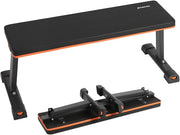 Foldable Flat Workout Bench 450lb Compact Strength Trainer Home Gym