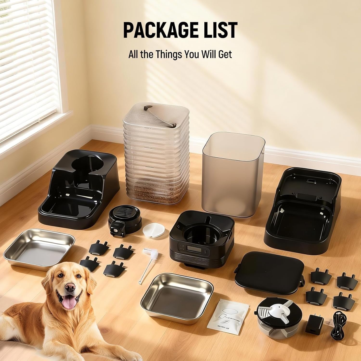 7L Automatic Dog Feeder & 8L Water Dispenser Set Raised Bowl Timer