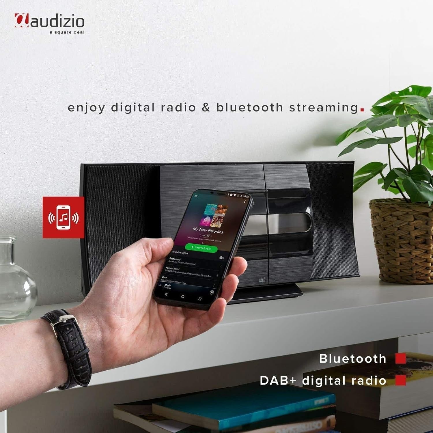 Bluetooth DAB+ Stereo System | HiFi CD Player USB MP3 Wall Mountable Home Audio