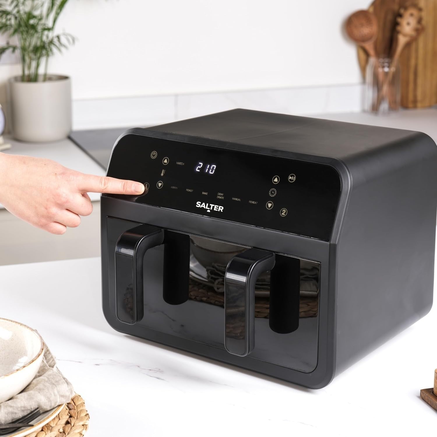 Dual View Air Fryer 7L | Divider Tray, Window, 6-in-1 Functions LED Touch, 2300w