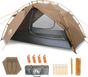 Waterproof 2-Person Backpacking Tent Lightweight Double Layer Easy Setup