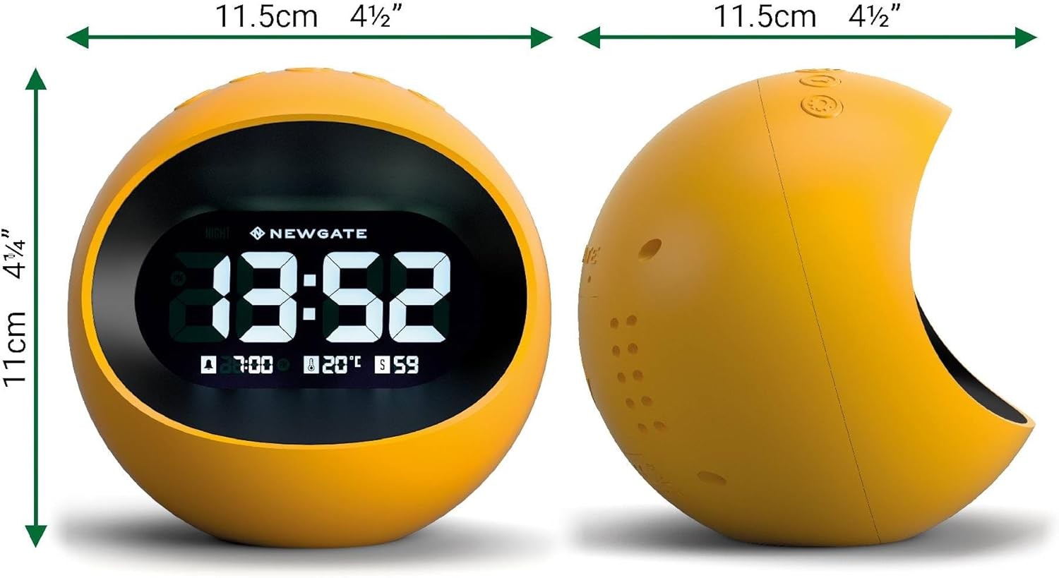 Retro Digital Alarm Clock Display Round Bedside Desk Clock Snooze