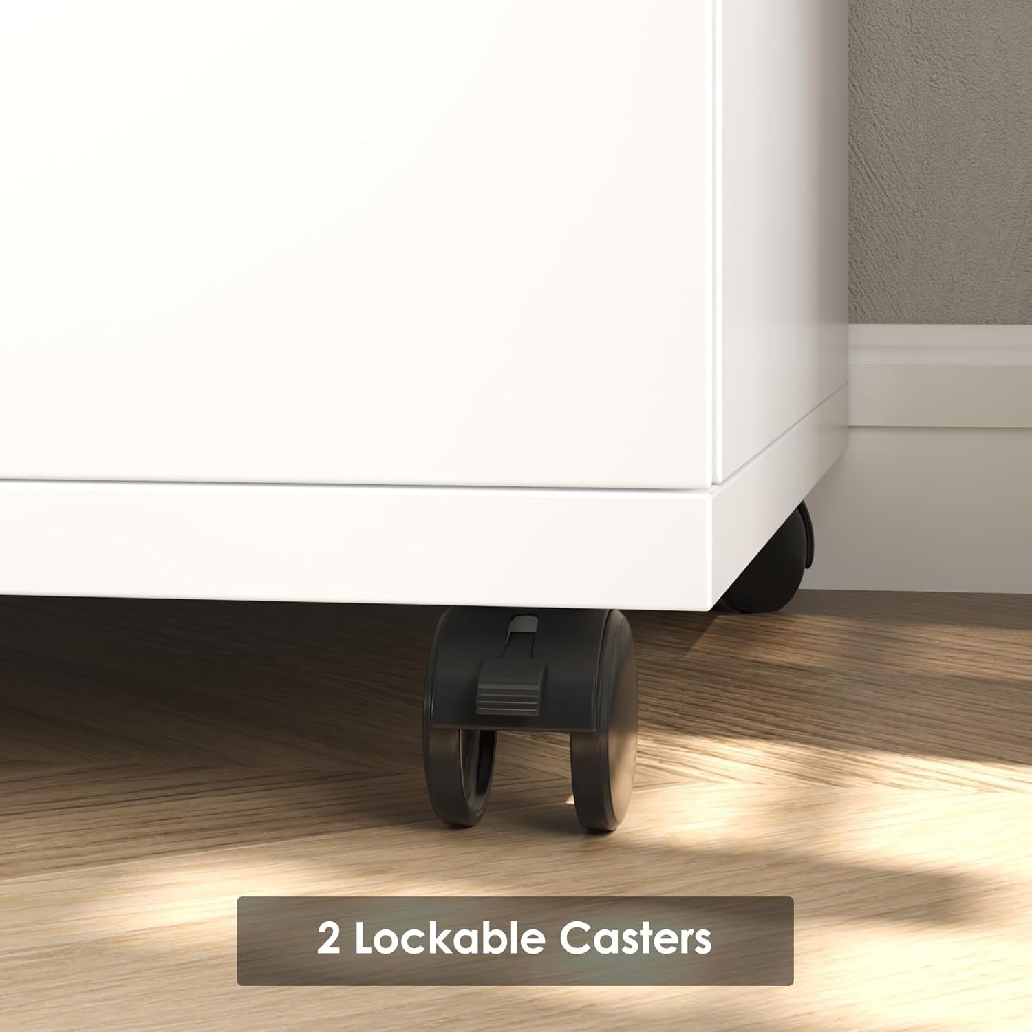 Slim Rolling 4 Drawer Under Desk File Cabinet Mobile Office Storage