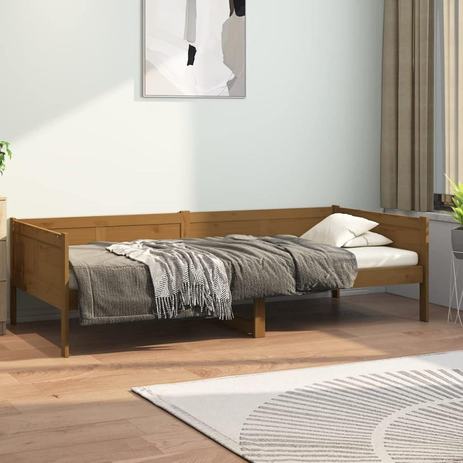 Rustic Pine Wood Sofa Bed 90x190cm | Daybed for Guest Room or Garden Use