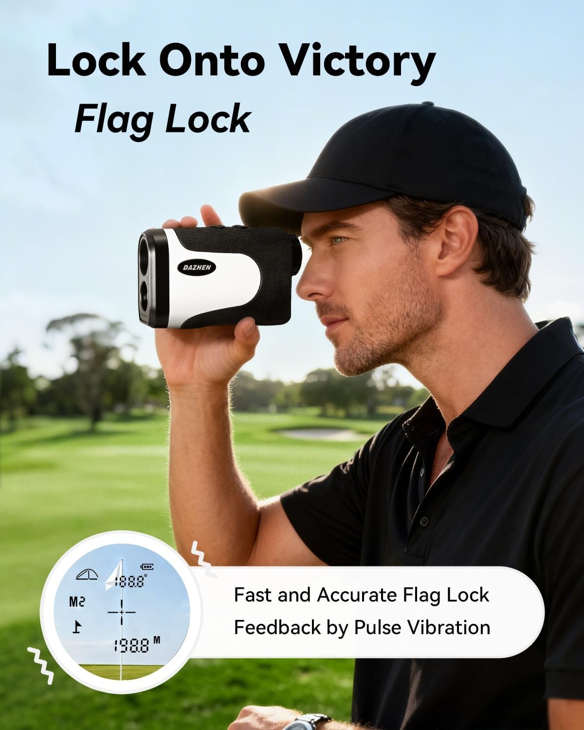 Golf Laser Rangefinder Slope 1200Y Flag Lock Vibration External Display 6X
