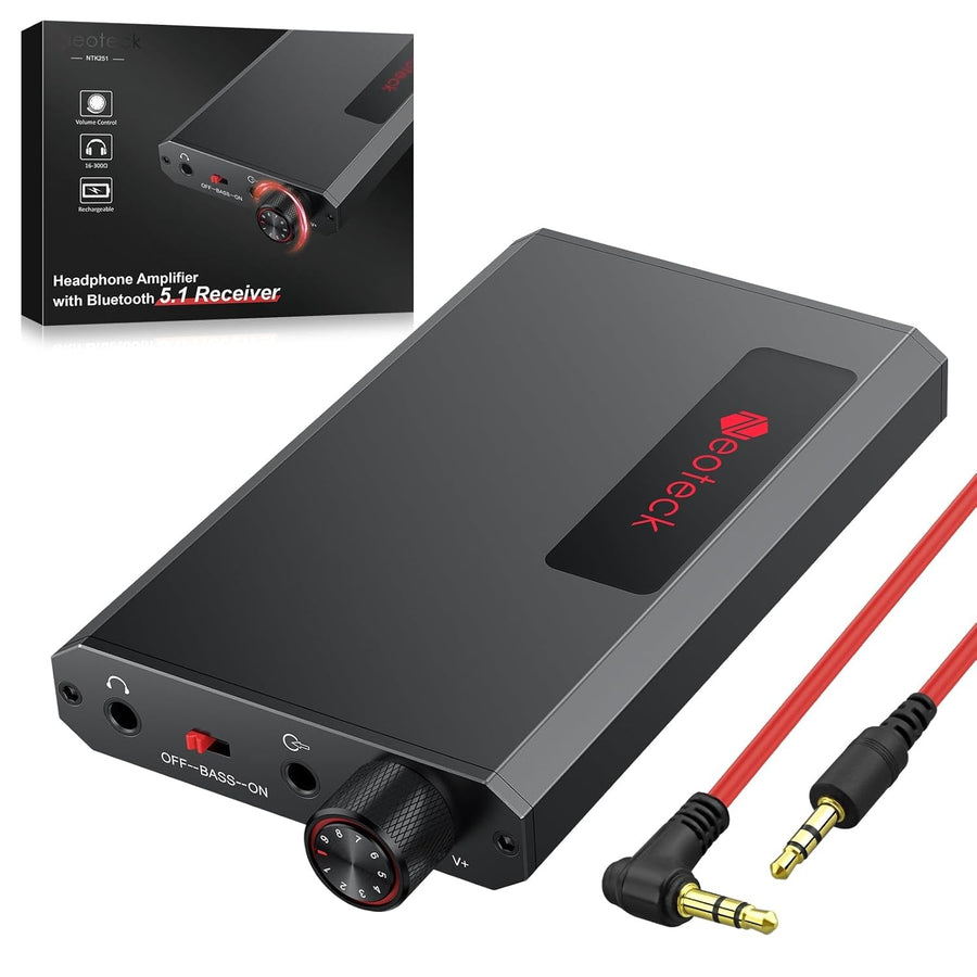 Portable Headphone Amplifier Bluetooth 5.1 Bass Boost 16-300Ω