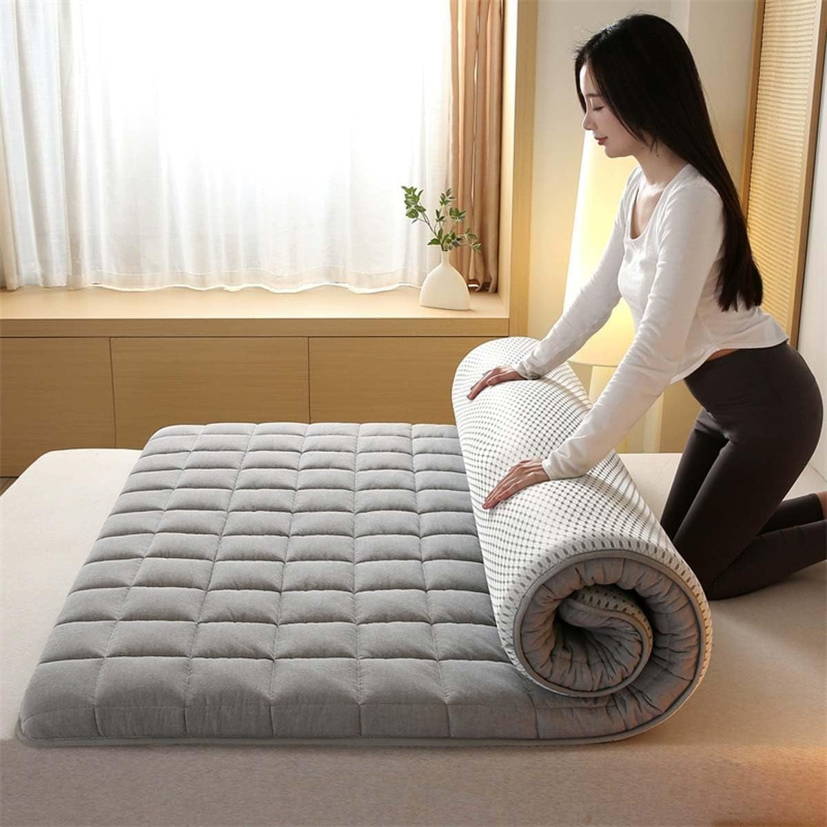 Foldable Futon Mattress Double 120x200cm Soft Tatami Bed Floor Pad
