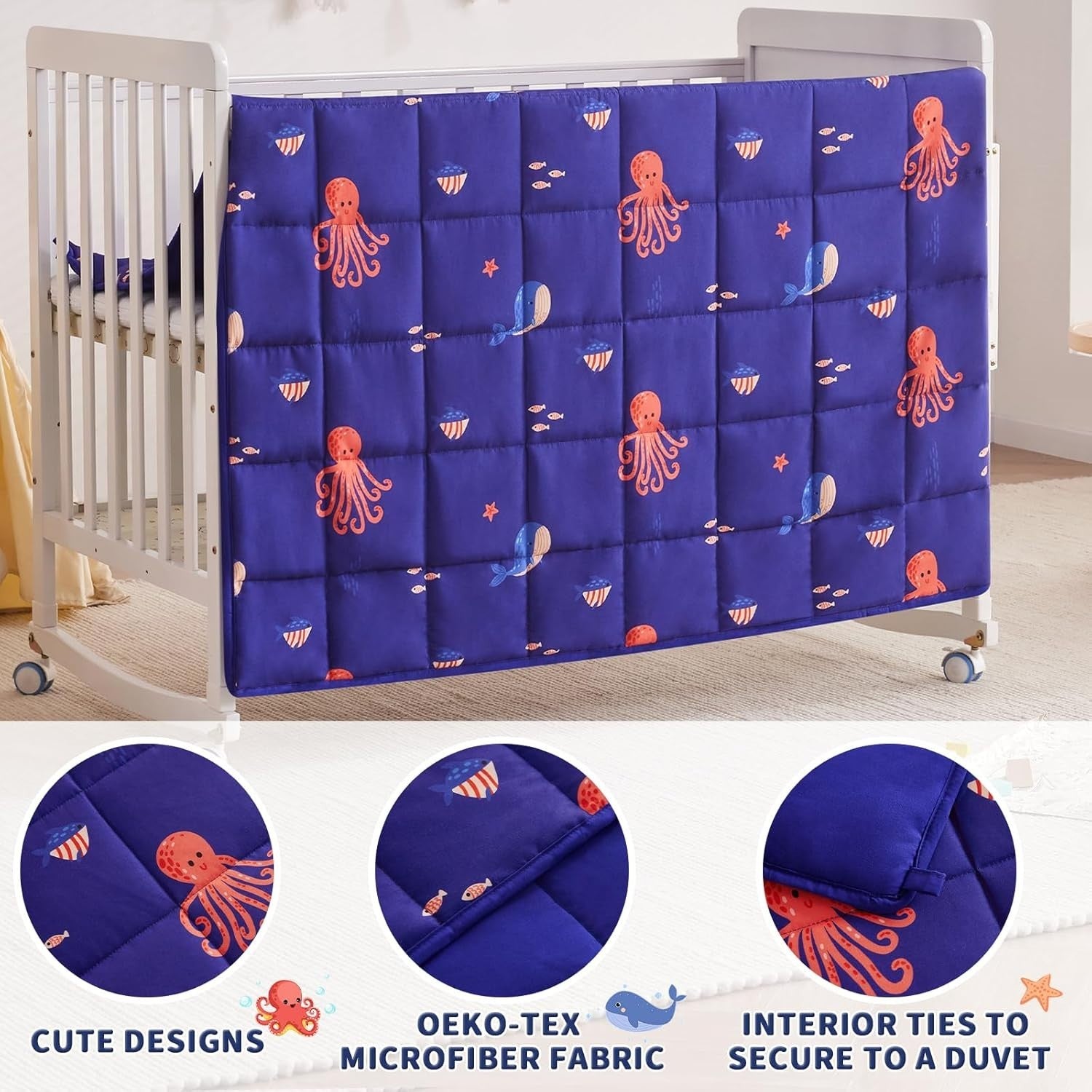 Kids Weighted Blanket 10lbs 40x60 Blue Ocean Soft Cooling Throw