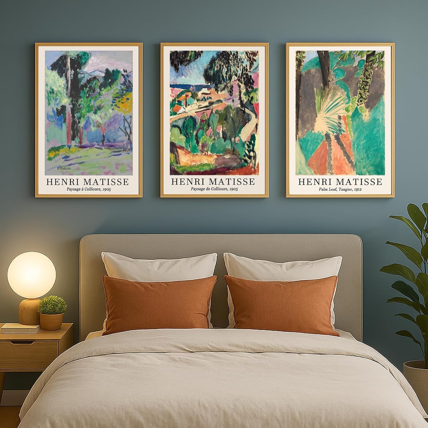 Abstract Landscape Canvas Wall Art Set of 3 Vintage Prints 50x70cm