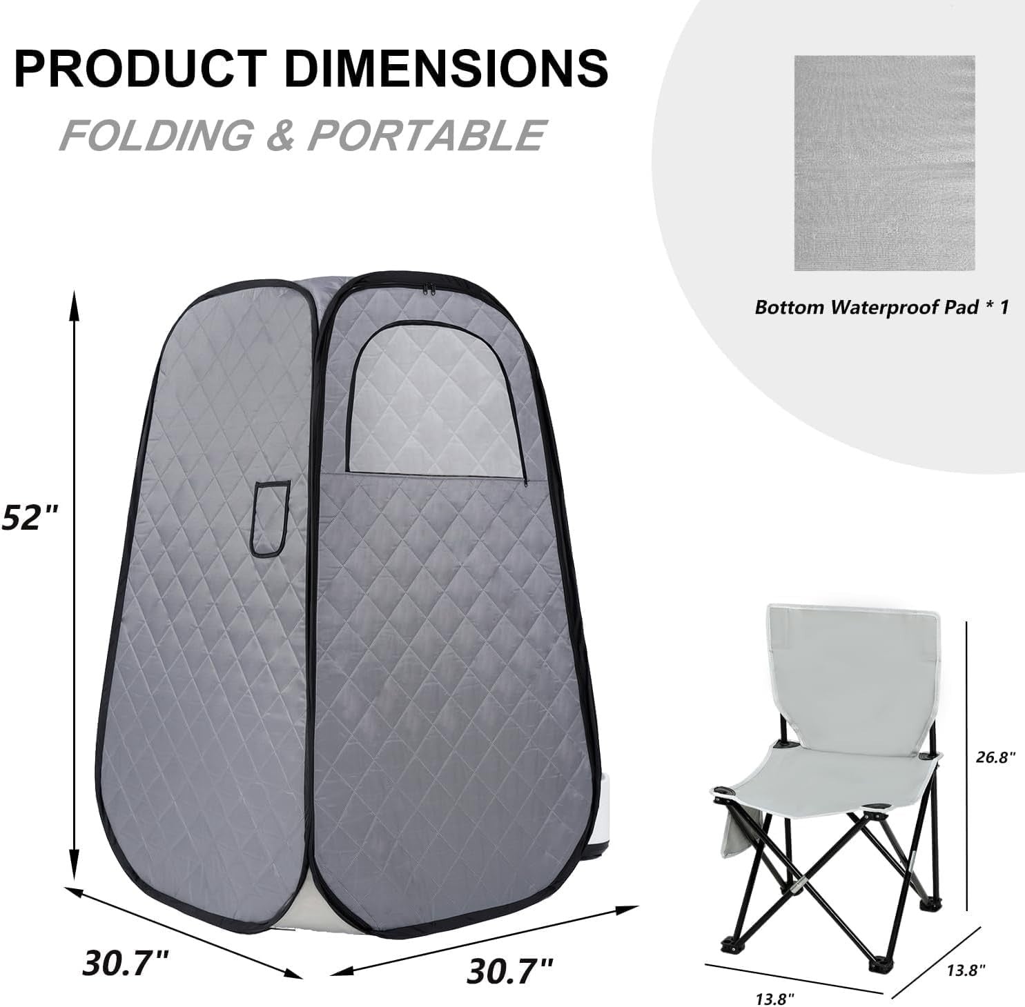 Portable Full Body Steam Sauna Tent w/ 2.2L Steamer & Remote – Home Detox Spa
